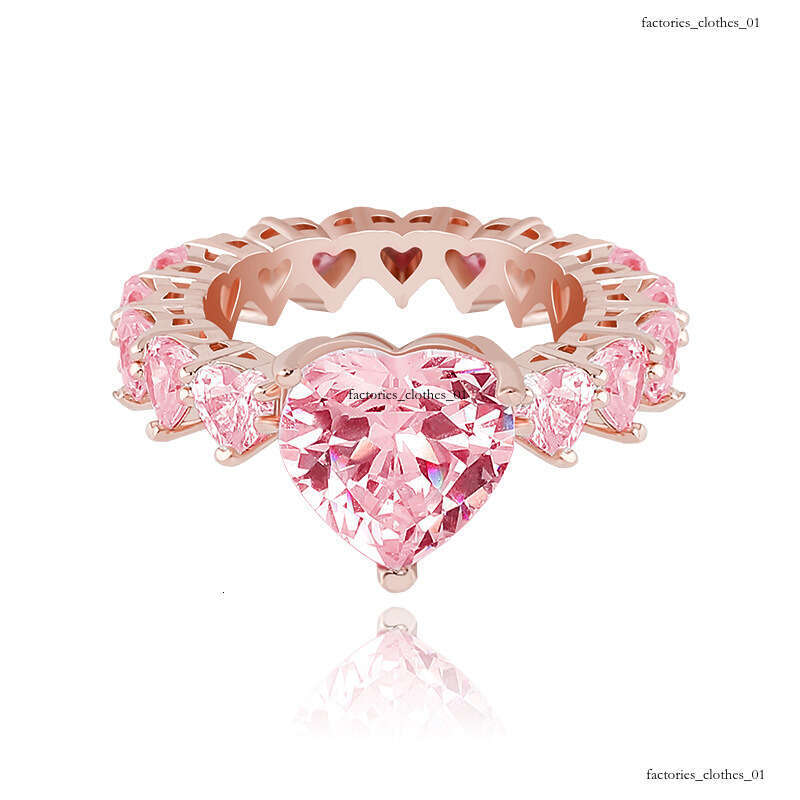 Light Luxury Heart Sterling Silver Zirconia Row Diamond Elegant Women's High-end Niche Versatile Ring