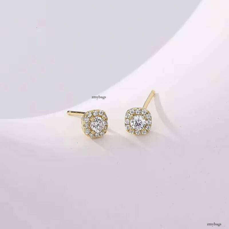 DHCollections Bestselg minimalist earrings, jewelry, women's round gold-plated zircon sier ear studs Earrings 3b