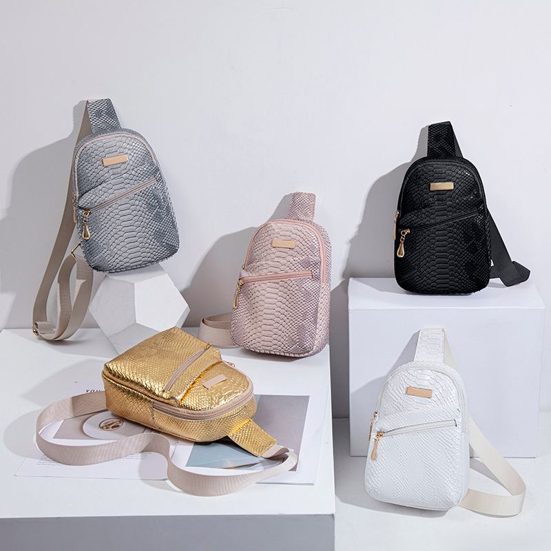 2025 Croc-Embossed Sling Bag for Women - Spacious Phone-Organized Crossbody Chest Pack, Trendy Anti-Theft Waist Purse