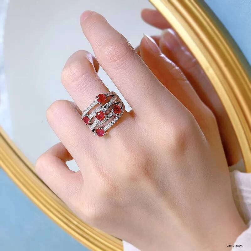 Choucong Cross Wedding Rings Jewelry Pure 100% Sterling Sier Round Cut Ruby Moissanite Dia Gemstones Party Eternity Women Finger Ring Gift