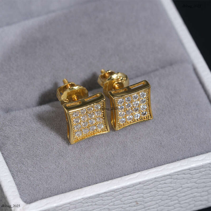 ICED OUT2024 New Sier Hip-Hop Moissanite Full Inlay Earrings Unisex