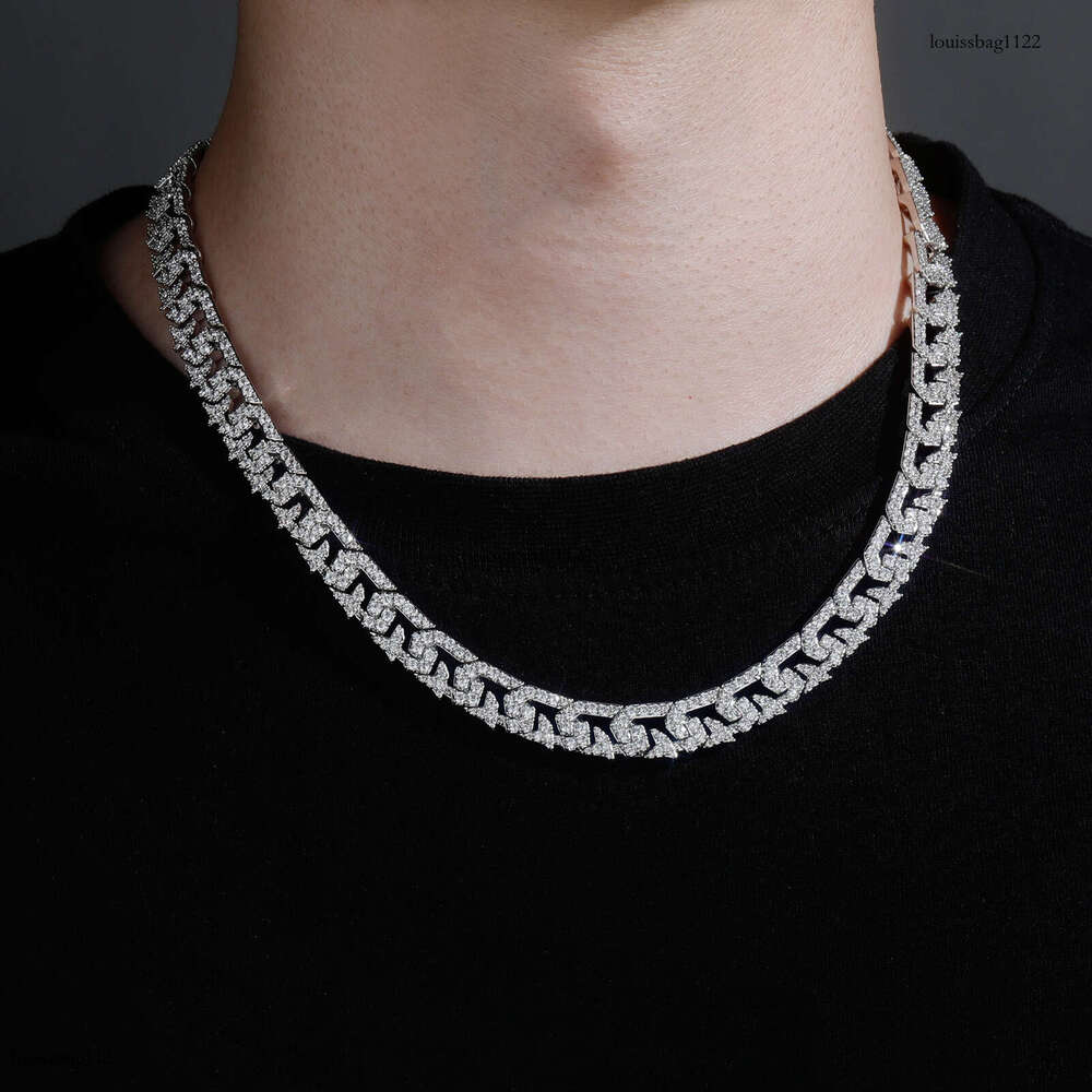 10mm Full Dia Cuban Chain Hip-Hop Unisex Trendy Necklace Niche Personality Bracelet Accessories