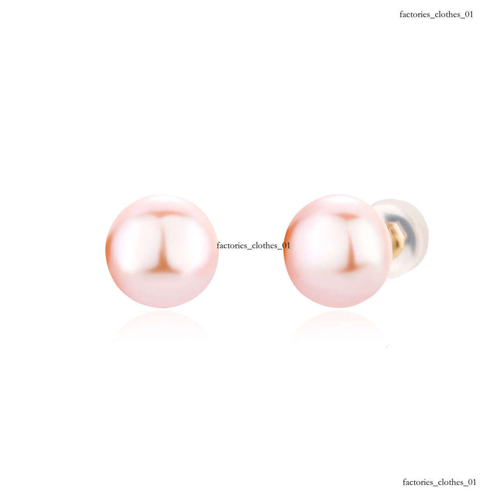 Zhuji 5A Grade Flawless Freshwater Pink Pearl Earrings Full Pure Sier Classic Ear Studs