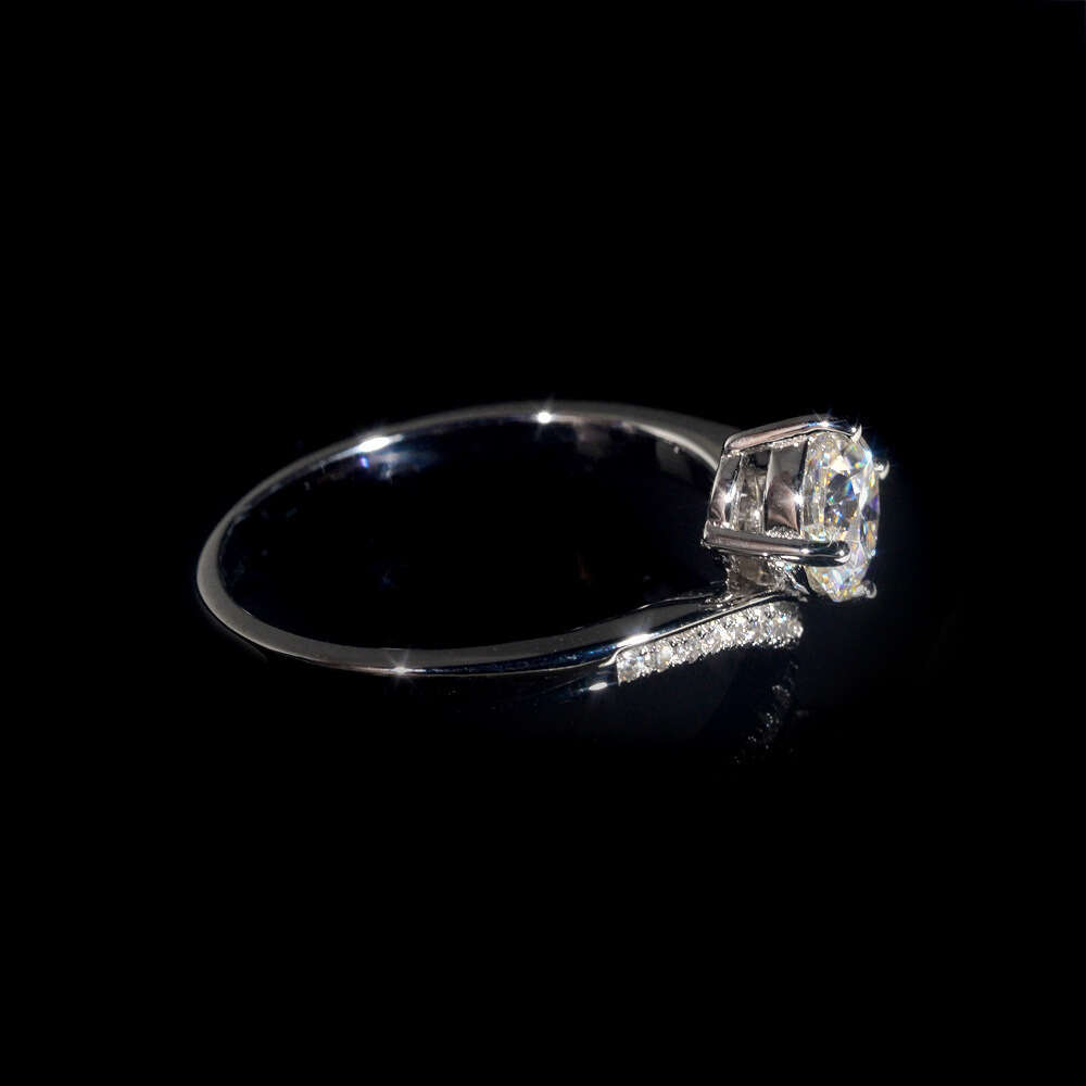 Personalized Silver Inlaid D Color 1 ct Moissanite Women's Ring Wedding Jewelry