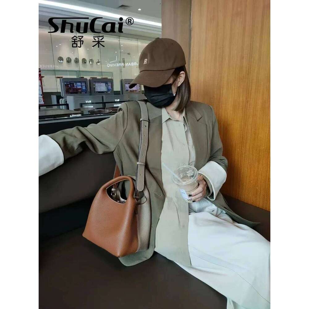 Genuine Leather bucket designer blocking and versatile single shoulder diagonal crossbody TOGO cowhide women s handbags bag