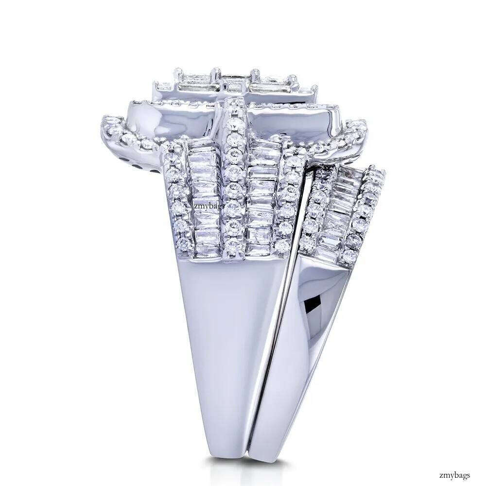 2022 Choucong Brand Wedding Rings Sparkling Jewelry Sier Fill Crystal Party Princess Cut White Stone Women Eternity Bridal Ring Set For Lover Gift