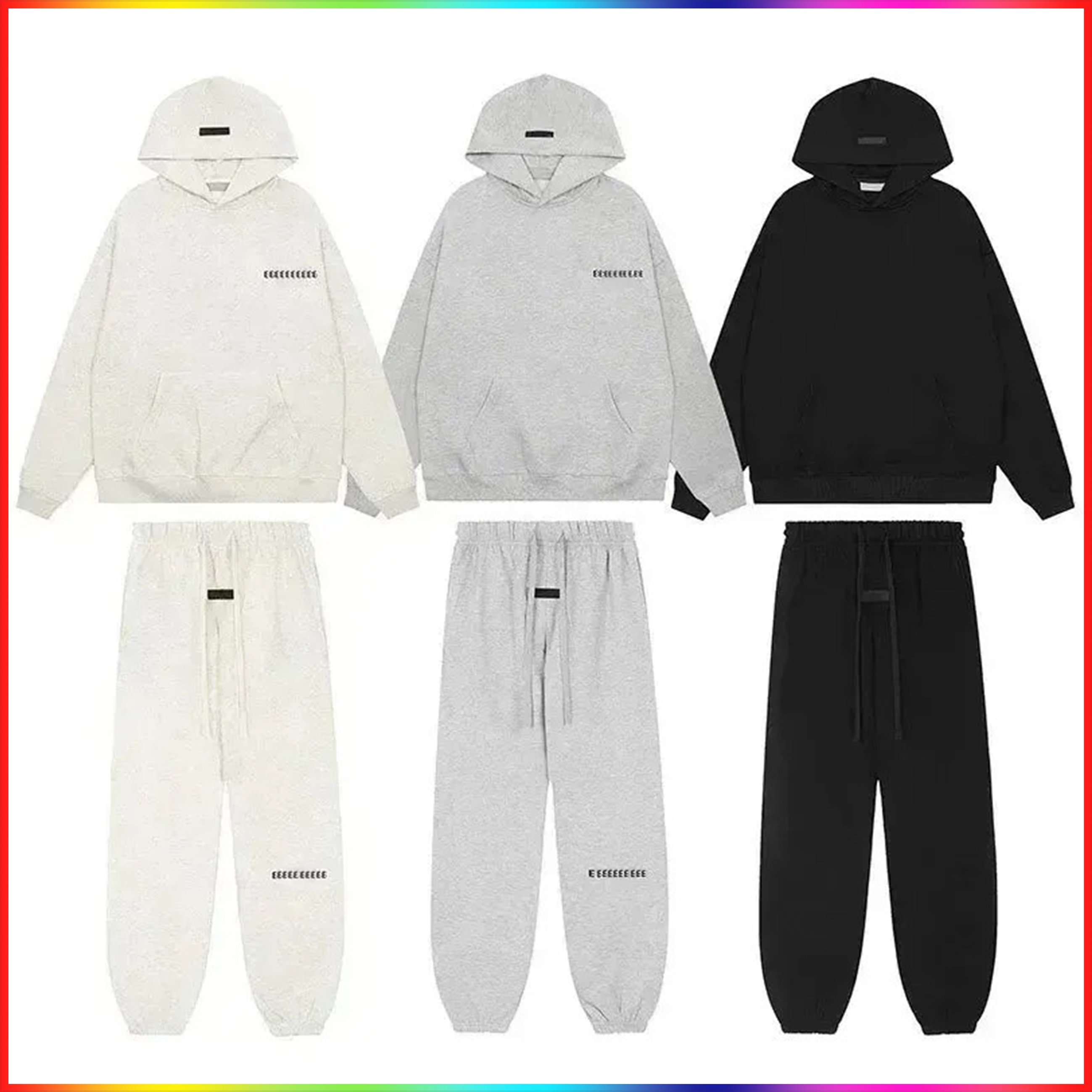 5A Designer Men essential Hoodies 3D Silicon Reflective Letter Warm Sweatshirts for Winter Casual Clothing Couples essential shorts Sweatpants Loose Sweater Set