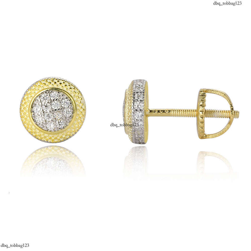 S Full Body Two-tone Round Three-dimensional Micro-inlaid Zircon Spiral Ear CapIced Out VVS Earrings