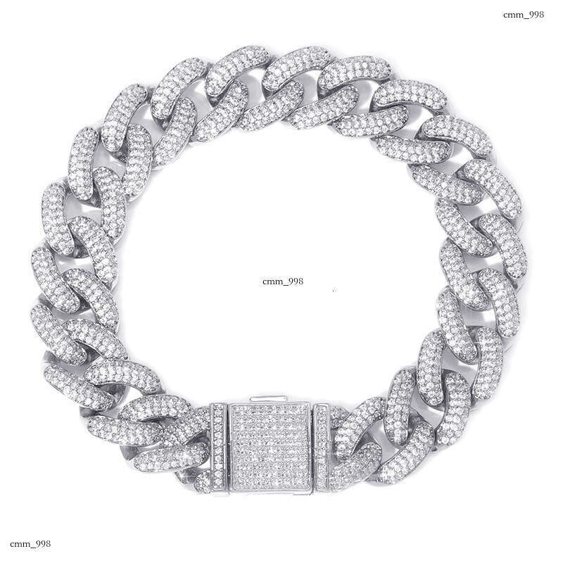 Men's Necklace 14mm Full Dia Cuban Chain Hip-Hop Bracelet Accessory