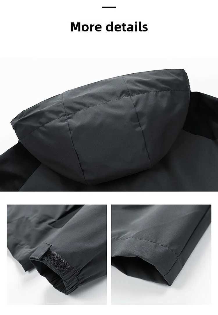 Spring and Autumn Functional Style Outdoor Windbreaker Mens Workwear Hooded Jacket Mountaineering Suit Handsome Jacket Men W250809