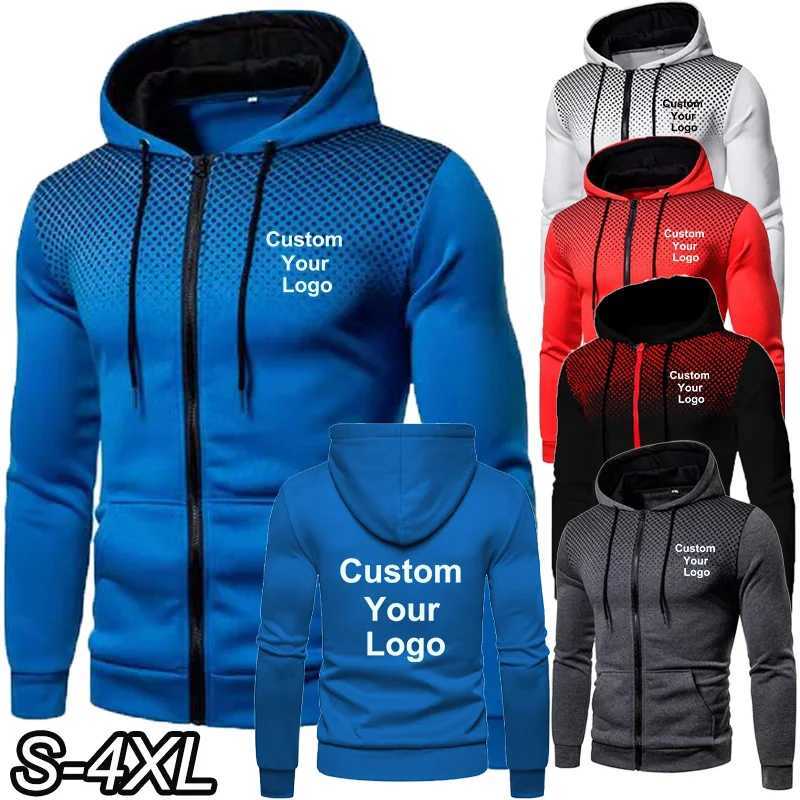 Fashion Custom Your Zipper Jacket Outdoor Sportswear Long Sleeve Men Personality Printing Sweatshirts W250809