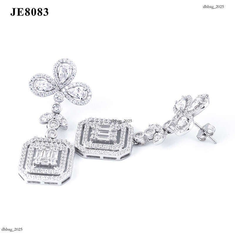 ICED OUT Sier Fashion Style Zircon Earrings Unique Ear Jewelry