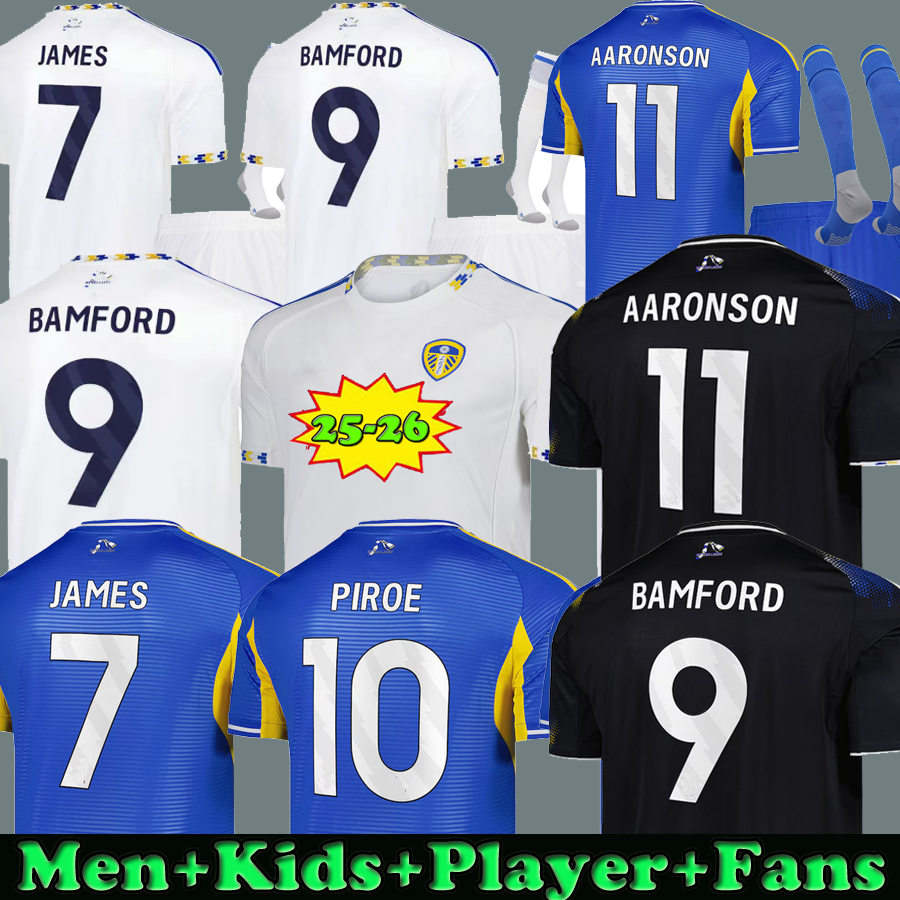LEEDS UNITEDSS25 26 AMPADU Llorente Soccer Jerseys PIROE AARONSON Stach JOSEPH Football Shirt 2025 2026 Men Kids Kits Bijol Gudmundsson BAMFORD Longstaff