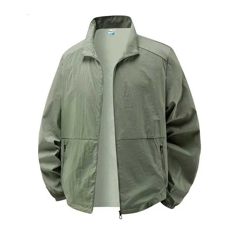 Summer Mens New Fishing Skin Jacket Lightweight and Cool Stand Up Collar Breathable Windbreaker Plus Size Sun Protection Suit W250809