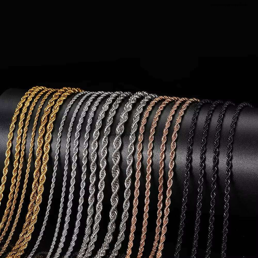 Nuoya 3/4/5/6mm Stainless Steel Bracelets Gold Pltead Jewelry Twisted Rope Chain Bracelet
