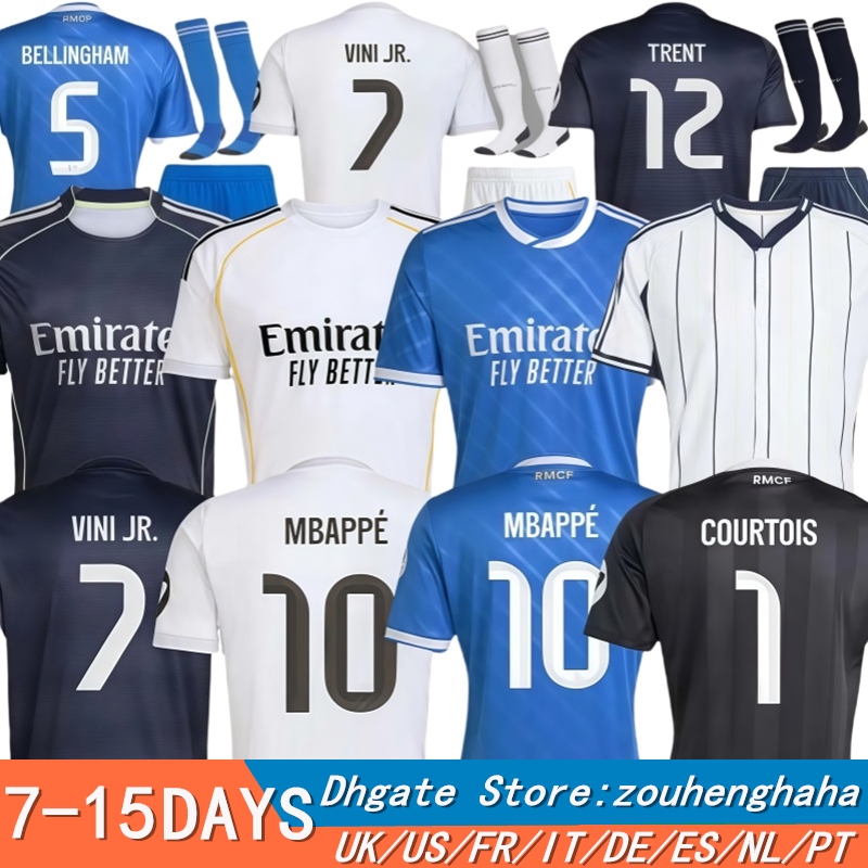 S-4XL Camiseta Reals madridsoccer jersey 2025 2026 BELLINGHAM MBAPPE US TRENT VALVERDE VINI JR realmadrid Children Men kids football Jersey shirts Kit Fan Player
