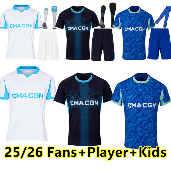 25 26 maillot de foot GREENWOOD 125th Anniversary Soccer jerseys OUNAHI harit 2025 2026 OM man and KIDS football shirt hommes enfants BALERDI RONGIER FANS player