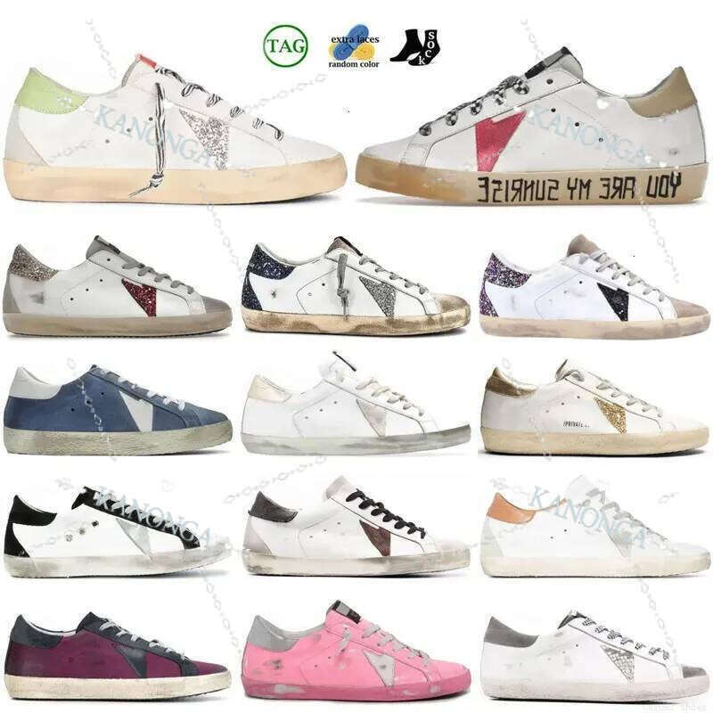 Italy Brand Golden Super Star Sneakers Women Casual Shoes Classic White Do-Old Dirty Designer Man Baskets Shoe Shiny Details With Gold