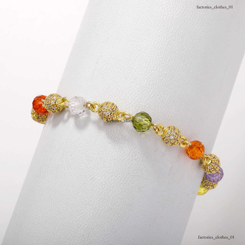 Summer Fashion Fresh 6mm Colorful Zircon Bracelet Hip-hop Light High-end Necklace