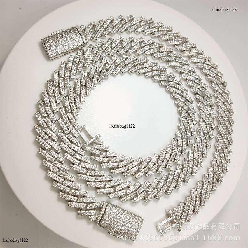 High-end Trendy Hip-hop 10mm Double Row Dia Chain Men and Women Street fashion Dia-encrusted Cuban Necklace