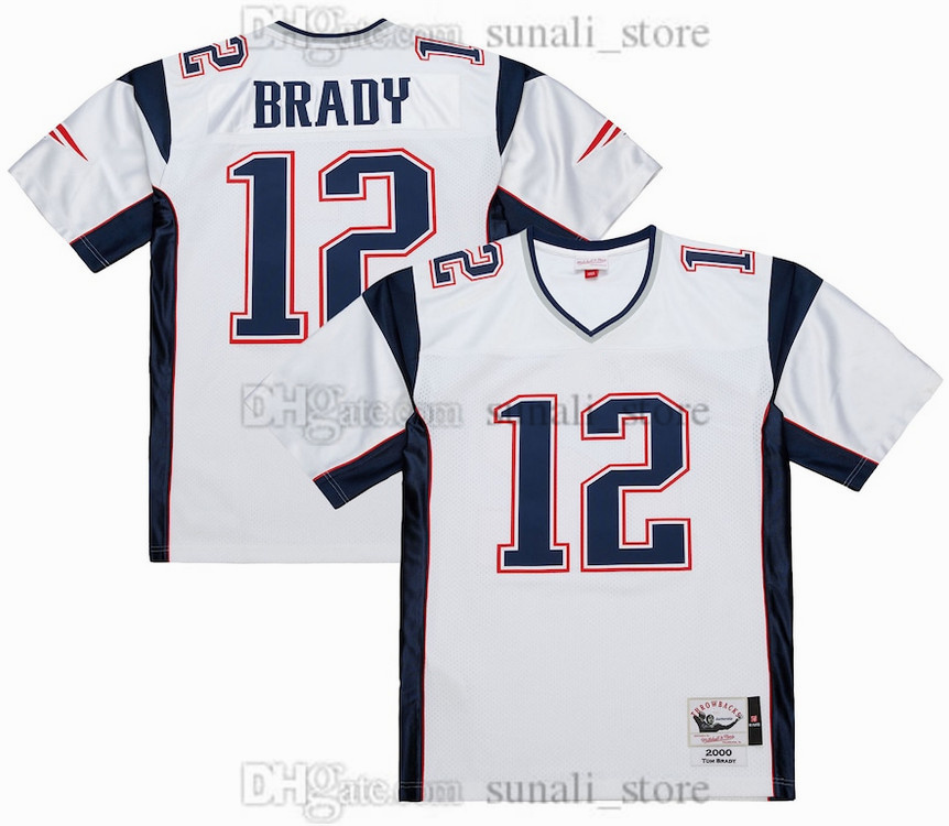 12 Tom Brady Jerseys Football Vintage White 2000 Legacy Men Women Youth All Stitched