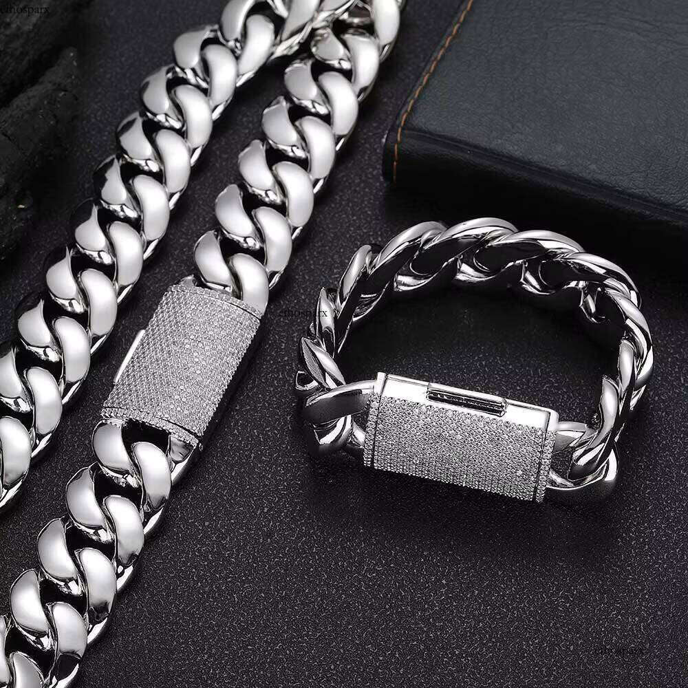 Wholesale Gold Plated Brass Chain Bracelet Heavy Solid Miami Cuban Link Hip Hop Dia Clasp for Women