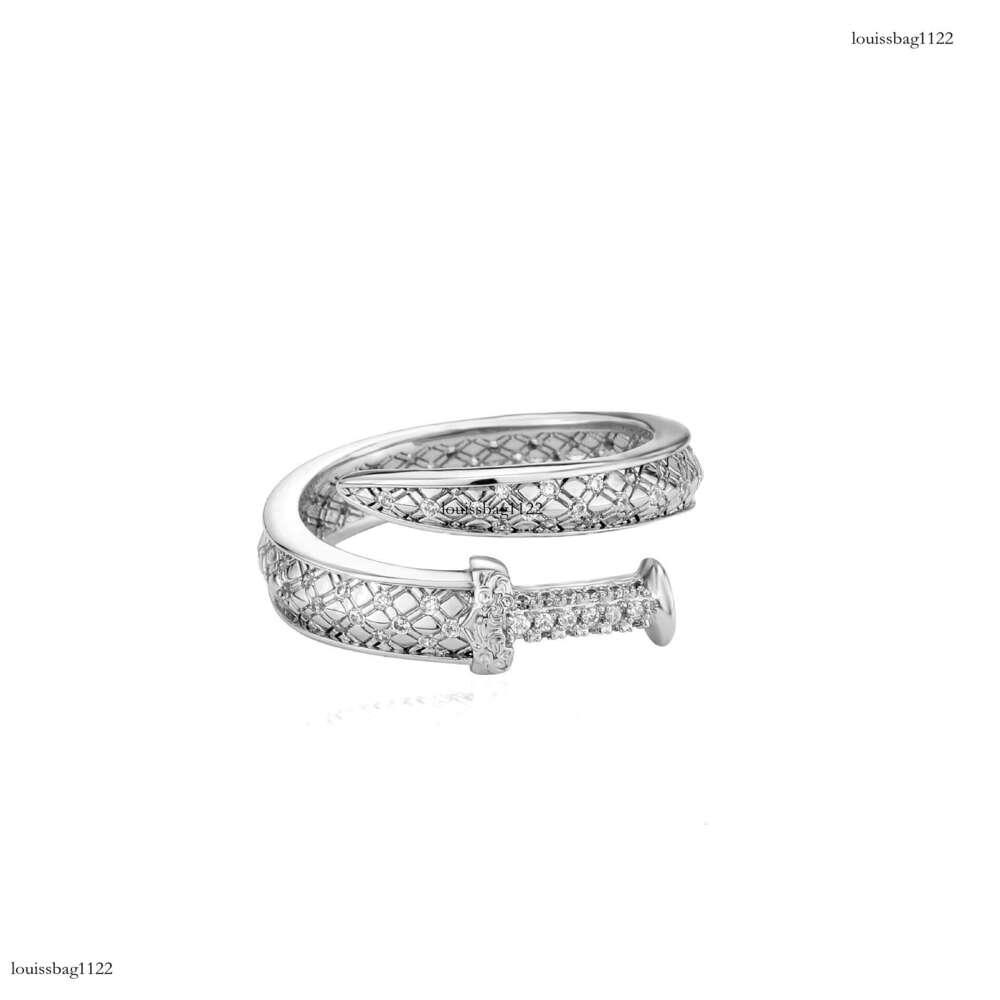 New Versatile Open Diamond Live Personality Design Sword of Justice Ring Earrings Couple Gift