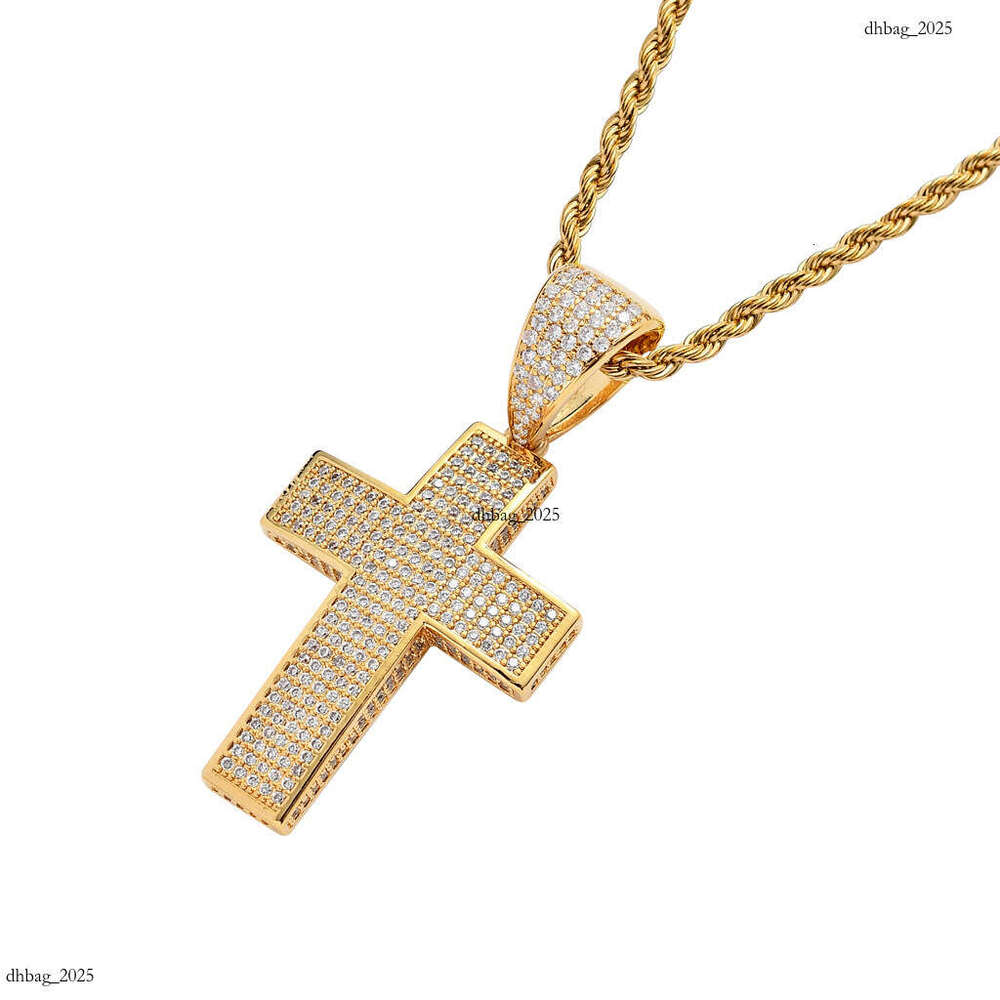 Street Dance Rap Accessories 5 Row Moissanite chain Cross Personality Unisex Hip Hop Pendant