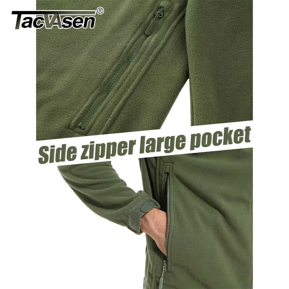 TACVASEN Fall Winter Mens Hooded Fleece Jacket Full Zip Up Soft Warmth Windproof Coat for Outdoors Working Hiking Fishing Outerwear W250809