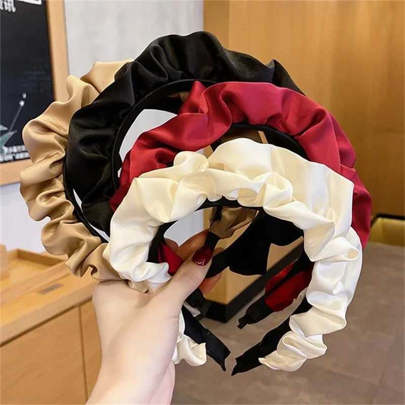 Popar Puffy Ruffled Satin Cloth Hoop for Women Girls Shop Party Band Ins Fem Piece Y250809