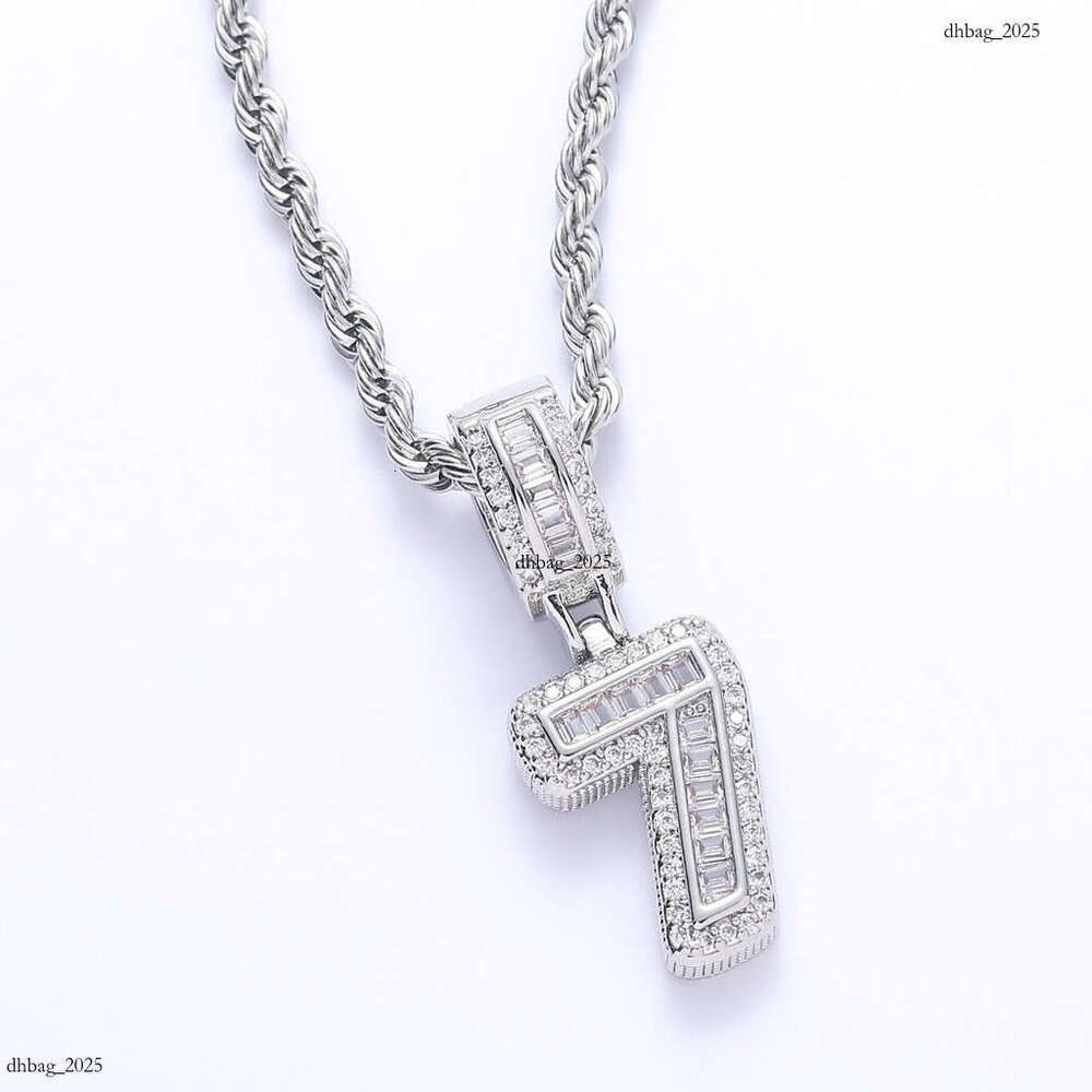 Rock Candy Digital Inlaid Moissanite chain Hip-Hop Pendant Creative Trendy Necklace Personalized DIY Splicing
