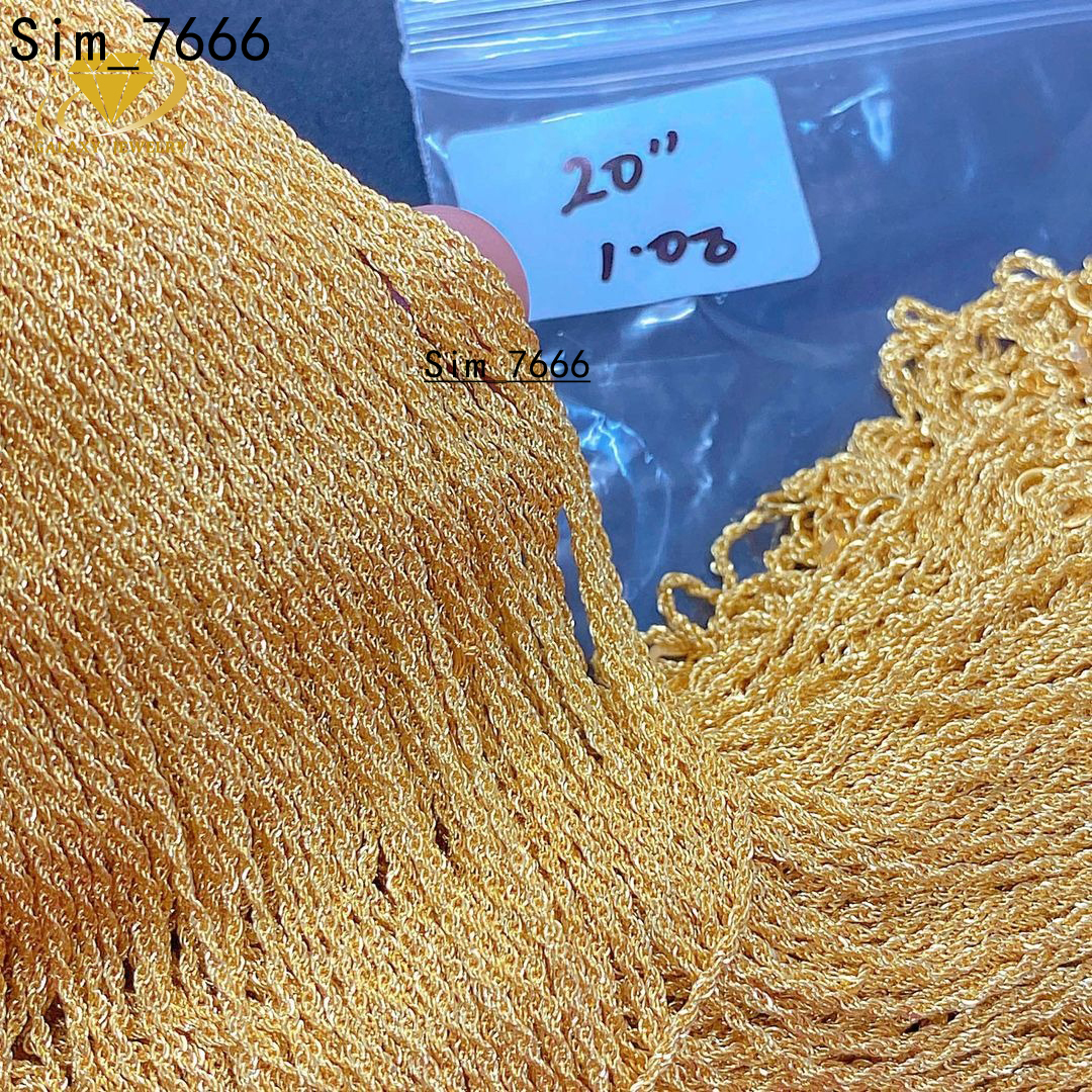 18k Pure Gold Jewelry 1.08mm 2.1mm 3.9mm 6.0mm Twisted Rope Chain 10k 14k Au750 18 Karat Gold Rope Chain Necklace