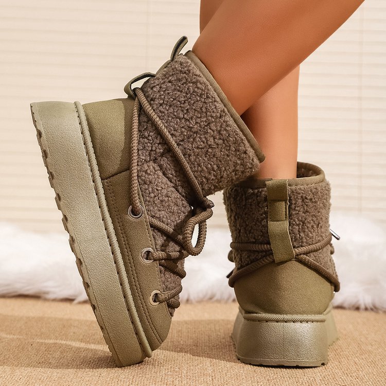 Designer shoes free shipping new Outdoor trainer winter plush thick platform snow boots for women's keep warm fashion short boots black white