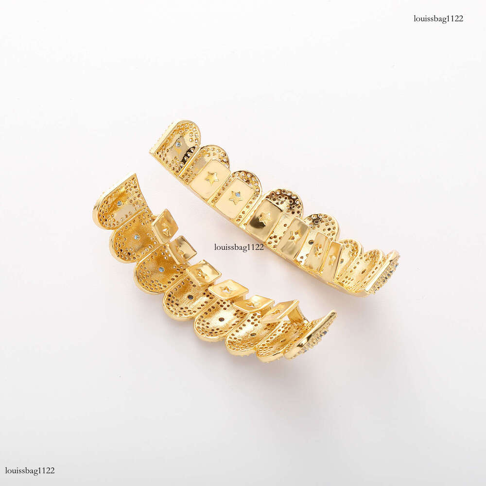 Hip Hop Blue Dia Star Full Zircon Trendy Men's Rap Teeth Grills Gold Australia