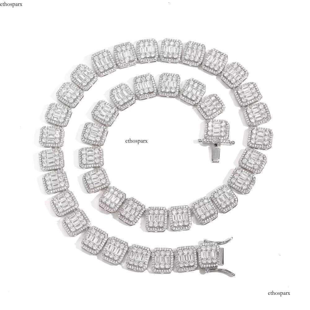Hip Hop Jewelry Clustered Tennis Chain Mixed with Zircon Necklace for Men and Women