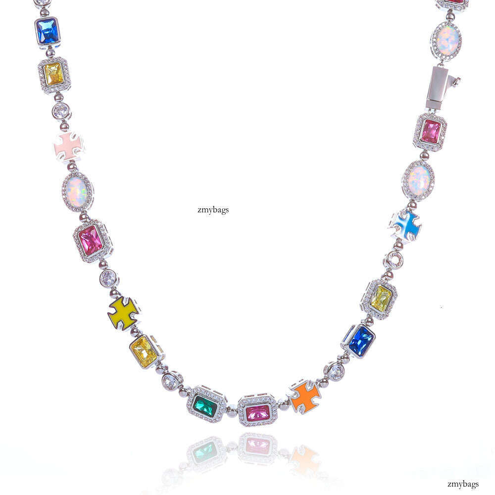 Hip Hop Colorful Women's Jewelry High-end Moissanite chain Men's Necklace