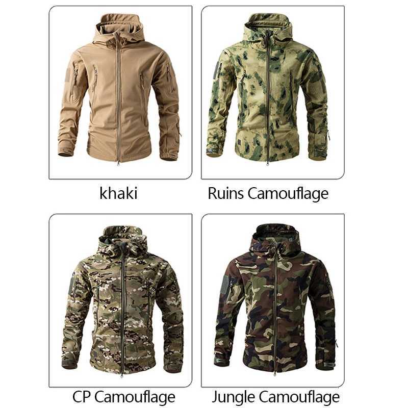 Lurker Shark Skin Soft Shell Tactical Jacket Men Waterproof Fleece Hooded Coat Hunting Clothes Autumn New Outdoor Camouflage Jacket W250809