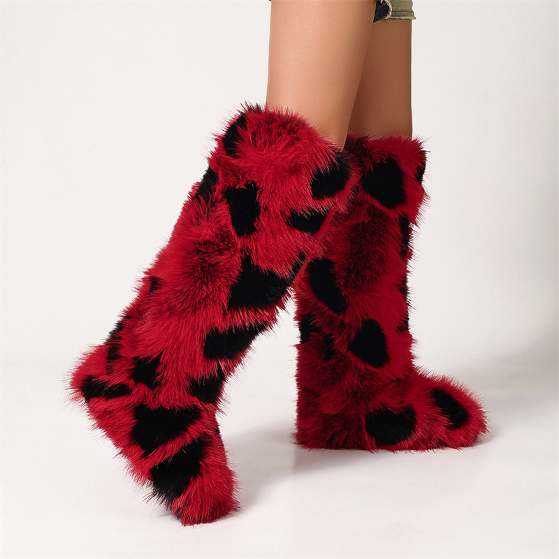 Designer shoes free shipping new Outdoor trainer winter plush snow for women's keep warm fashion Knee boots black white pink grey brown red