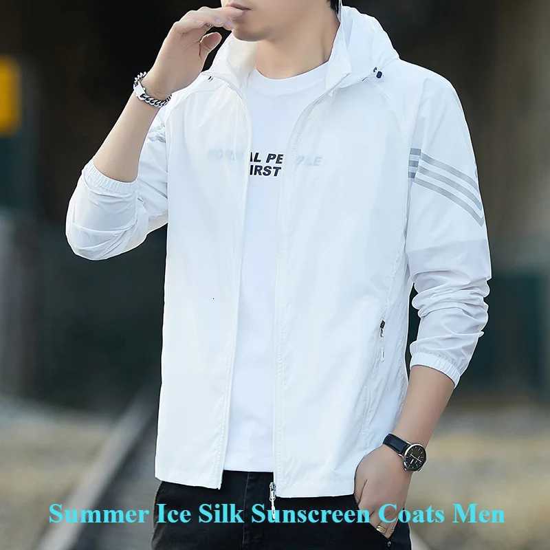50+ Sunscreen Jacket 2025 Summer Thin Breathable Outdoor Cycling Sports Ice Silk Cardigan Coat Casual Mens Sunscreen Clothing W250809