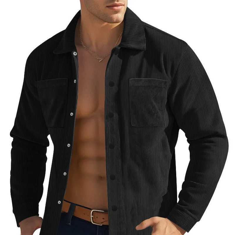 2024 New Mens Heavy Corduroy Shirt Long Sleeve Shirt Casual Cardigan Jacket W250809