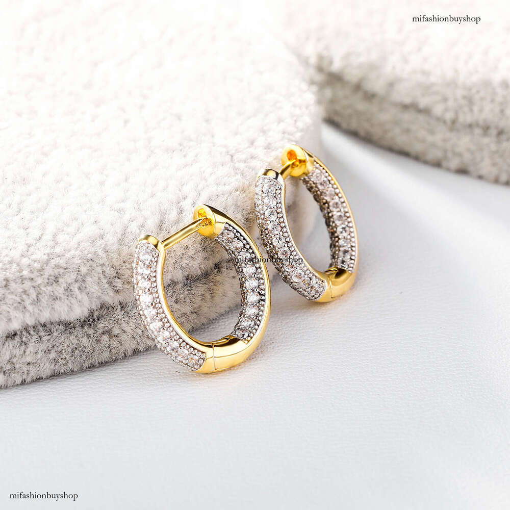 Minimalist Fashion Elegant Full Dia Hollow Classic Slimming Hoop Earrings Unisex Versatile