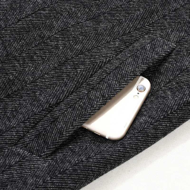 Mens Designer Knitted Wool Stretch Coat Casual Business Handsome Overcoat High Quality Fashion 2024 XJ250809