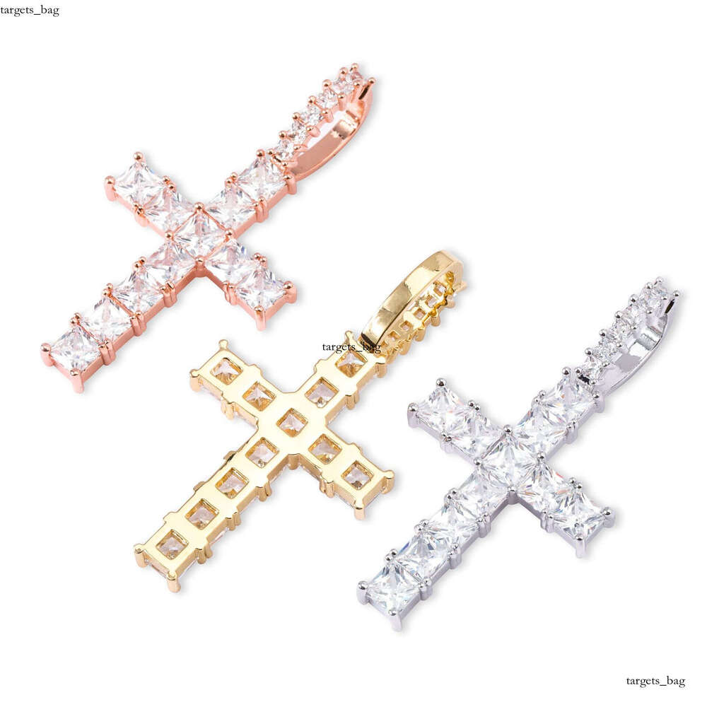 Unique Cross Pendant Full Moissanite chain Temu Necklace Jewelry