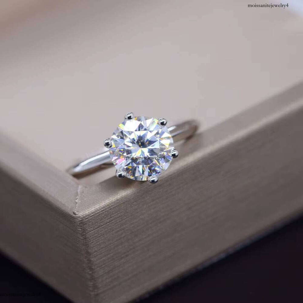 Factory Good Price Moissanite Gemstone Sterling 3ct Sier Round Shape Dia Eternity Rings White Jewelry Women