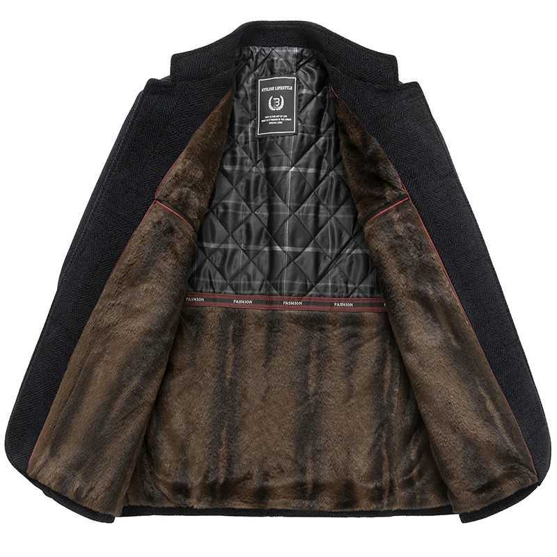 2025 Winter Mens Woolen Coats Causal Thick Warm Wool Top Overcoat Business Fleece Cotton Liner Windbreaker Jackets Clothing XJ250809