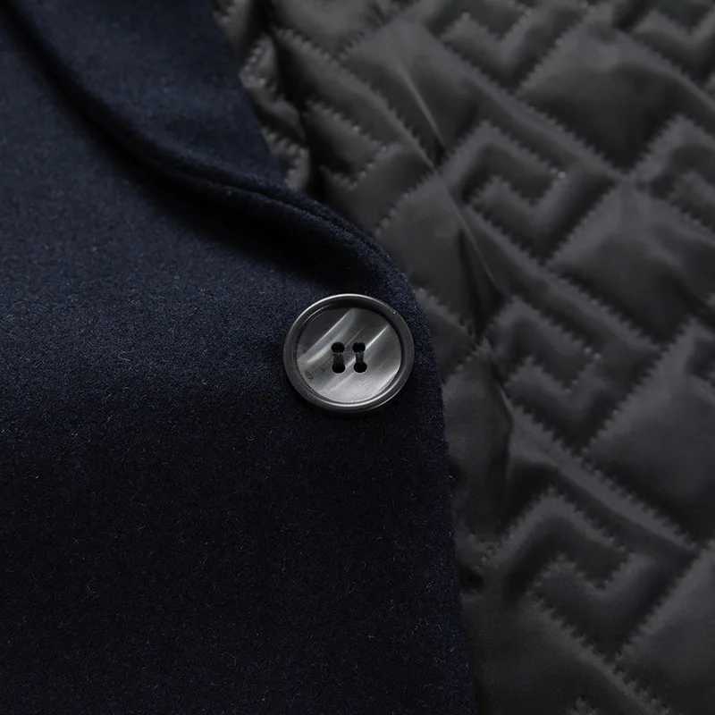 Long Winter/Autumn Woolen Coat for Men Mid-Aged Fashionable Casual Woolen Jacket 2025 New Style Windbreaker for Mens Clothing XJ250809