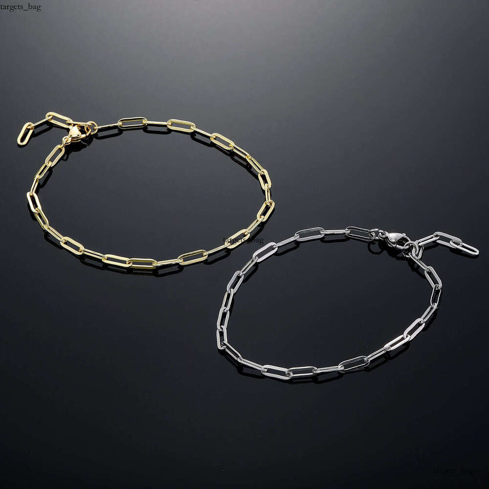 Gold-Plated Sterling Silver Necklace Women's Bracelet Cuban Non-Fading Chain Jewelry