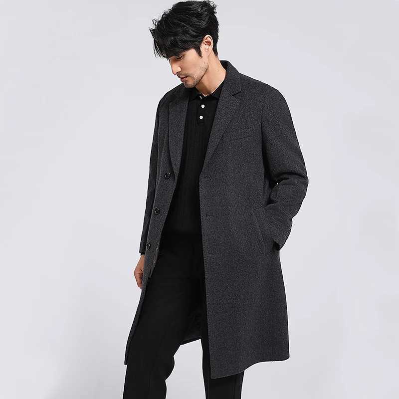 Stylish Men Cashmere Blend Overcoat Quiet Luxury Essential Coat With Detachable Down Vest Design Eco-friendly Garment Winter XJ250809