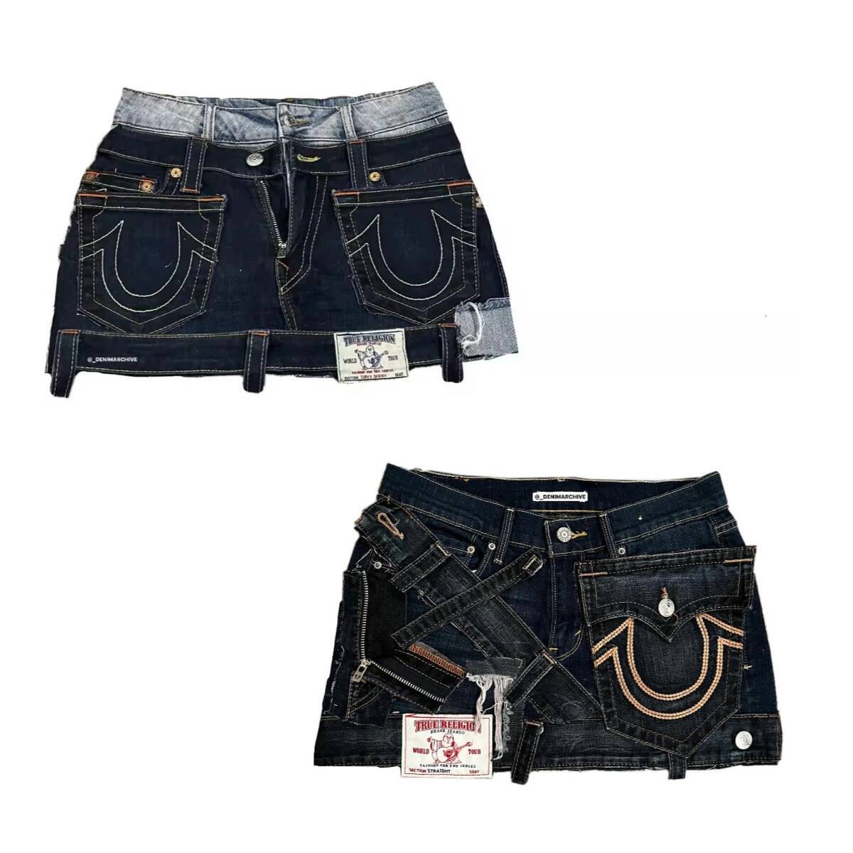 2025 Summer New Women's Street Dress Black Skirt Retro trend Gothic Y K Skirt Embroidered Pocket Patch with High Waist Hip Bag Harajuku Denim Min