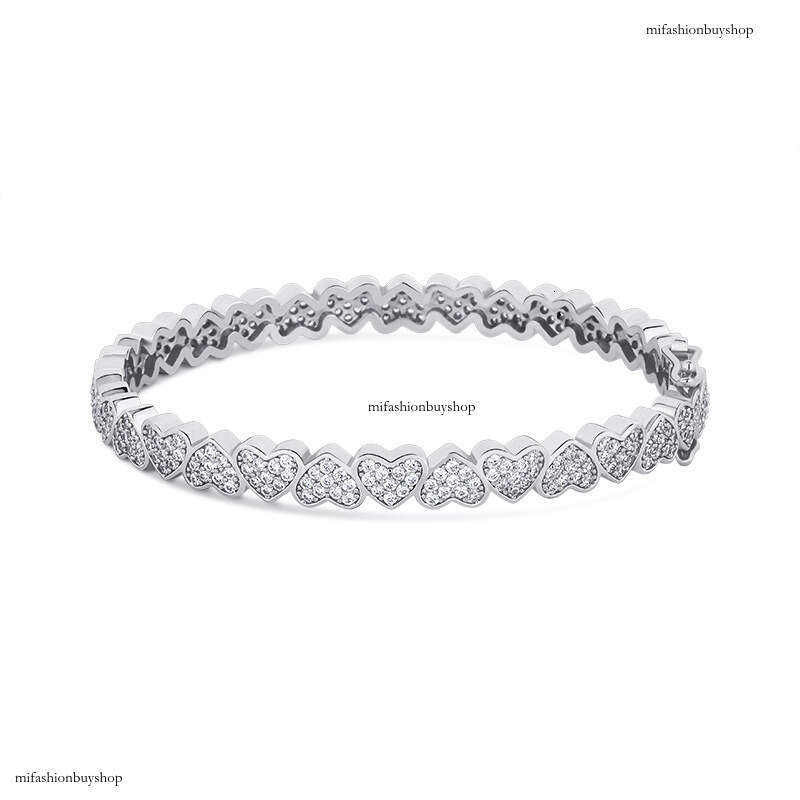INS Women's Heart Full Dia Bracelet New Fashion Simple Hip-hop Trendy Versatile Style